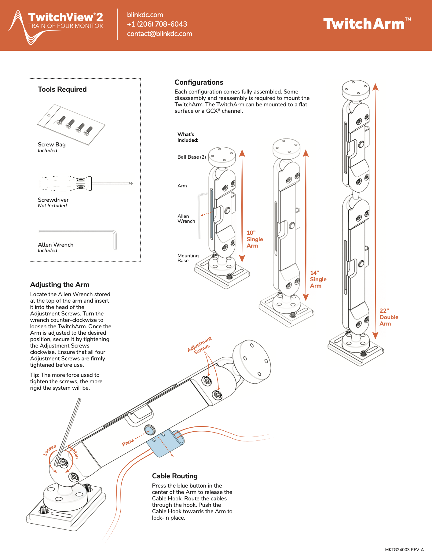 TwitchArm Instruction Sheet - page 1